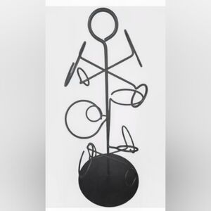 Vintage Wine Rack Black Wrought Iron Counter Top, Holds 6 - 750ml Wine Bottles